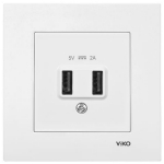 Просмотр фото... Вико Karre бел Розетка 2 x USB 5V - 2A